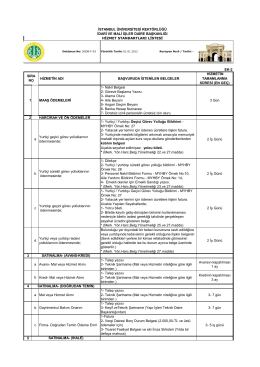 Hizmet Standartları Tablosu - İstanbul Üniversitesi | İdari ve Mali