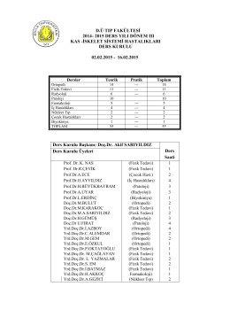 iskelet sistemi hastalıkları ders kurulu 02.02.2015