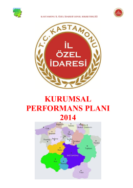 2014 Yılı Performans Planı - Kastamonu İl Özel İdaresi