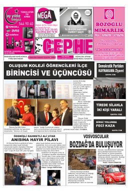 1.11.2014 Tarihli Cephe Gazetesi