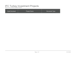 IFC Turkey Investment Projects