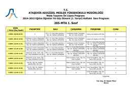205-MTA 1. Sınıf - Ataşehir Adıgüzel Meslek Yüksekokulu