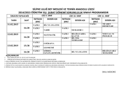 silifke uluğ bey mesleki ve teknik anadolu lisesi 2014/2015 öğretim