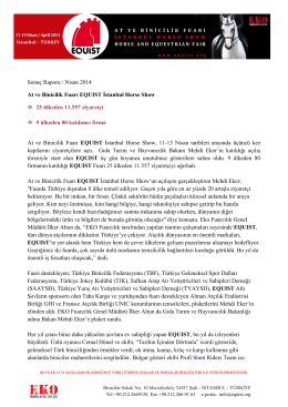 Sonuç Raporu / Nisan 2014 At ve Binicilik Fuarı EQUIST İstanbul