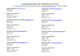 accommodatıon for cappadocıa cup 2015