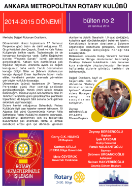 Bülten 2 - Ankara Metropolitan Rotary Kulübü