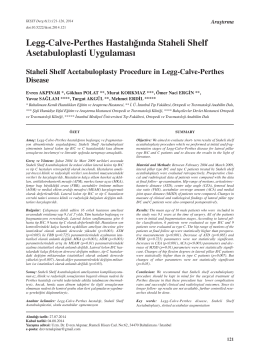 Legg-Calve-Perthes Hastalığında Staheli Shelf Asetabuloplasti