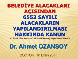 30/04/2014 - Dr.Ahmet Ozansoy