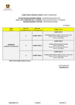 2014-2015 ALKEV Lisesi Hazırlık Sınıfı Ölçme ve Değerlendirme