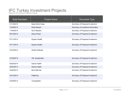IFC Turkey Investment Projects