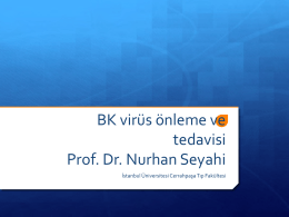 BK virüs önleme ve tedavisi Prof. Dr. Nurhan Seyahi