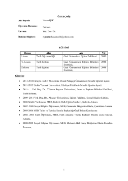 Öz Geçmiş - Yıldırım Beyazıt Üniversitesi