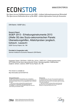 SOEP 2013 – Erhebungsinstrumente 2013 (Welle 30