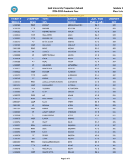 1. Modül Sınıf Listeleri