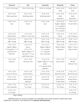 Aylık Ders Programı (PDF)