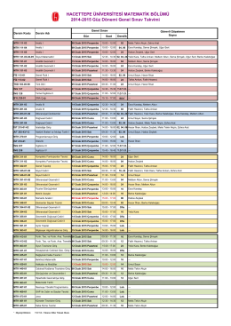 HACETTEPE ÜNİVERSİTESİ MATEMATİK BÖLÜMÜ 2014