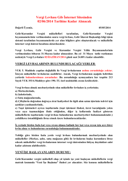 Vergi Levhası Gib İnternet Sitesinden 02/06/2014 Tarihine Kadar