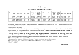 ĐLAN YAPRAKLI MALMÜDÜRLÜĞÜNDEN KĐRAYA VERĐLECEK