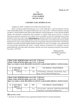 Örnek No: 25* T.C. KDZ.EREĞLİ 2. İCRA DAİRESİ