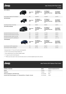 Jeep Temmuz 2014 Fiyat Listesi Jeep Temmuz 2014