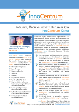 innoCentrum Kamu - innoCentrum - Sistematik İnovasyon Yönetimi