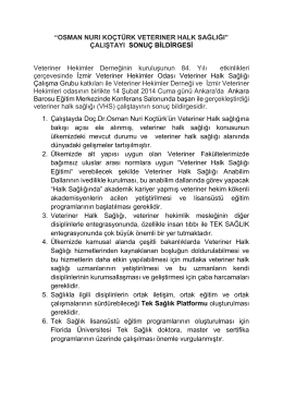 Osman Nuri Koçtürk VHS Çalıştayı Sonuç Bildirgesi