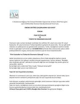 II.Uluslararası Boğaziçi Film Festivali Etkinlikleri
