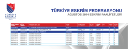 ağustos 2014 - Türkiye Eskrim Federasyonu
