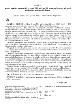 Maarif teşkilâtı hakkındaki 22 mart 1926 tarih ve 789
