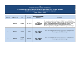 SIRA NO BAŞVURU NO ADI SOYADI ÖN DEĞERLENDİRME