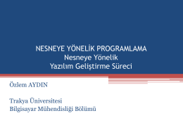 Nesneye Yönelik Yazılım Geliştirme Süreci