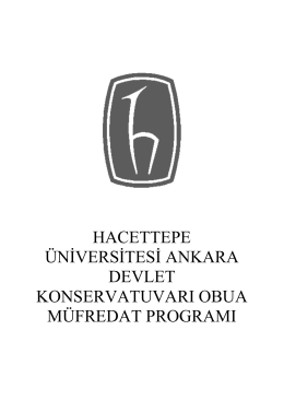Obua Sanat Dalı Lise Müfredatı - Hacettepe Üniversitesi Ankara