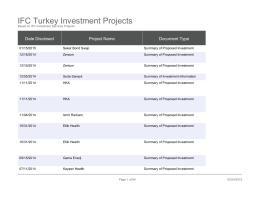 IFC Turkey Investment Projects