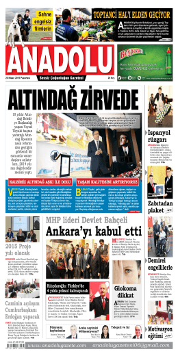 18 Nisan 2015 - Anadolu Gazete