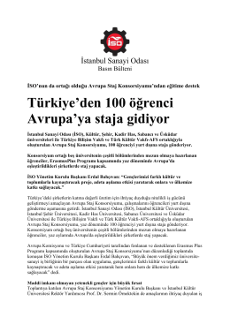 Türkiye`den 100 öğrenci Avrupa`ya staja gidiyor