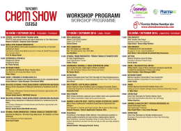 chemshow workshop prog - Turkchem Chemshow Eurasia 2014