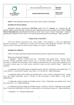 45. komisyon raporu - Ordu Büyükşehir Belediyesi