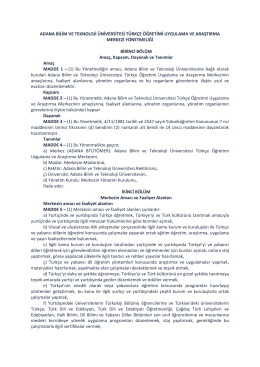 adana bilim ve teknoloji üniversitesi türkçe öğretimi