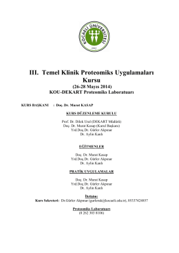 III. Temel Klinik Proteomiks Uygulamaları Kursu (26