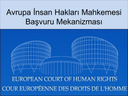 Avrupa İnsan Hakları Mahkemesi Başvuru Mekanizması