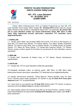 Yarıyıl Kupası-Çeşme 2015 - Türk Yelken Federasyonu