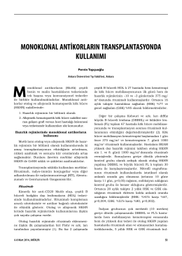 monoklonal antikorların transplantasyonda kullanımı