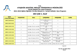 203-ÇGE 1. Sınıf - Ataşehir Adıgüzel Meslek Yüksekokulu
