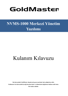 Kulanım Kılavuzu - Goldmaster Güvenlik Sistemleri