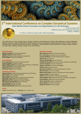 3 International Conference on Complex Dynamical Systems