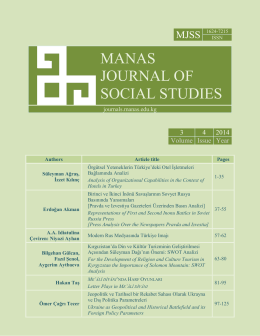 Manas Journal of Social Studies (MJSS)