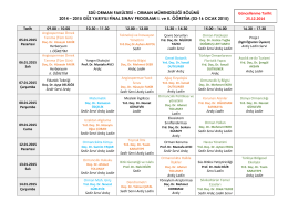 2014-2015 GÜZ YARIYILI FİNAL PROGRAMI