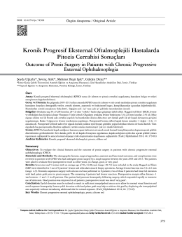 Kronik Progresif eksternal Oftalmoplejili Hastalarda Pitozis Cerrahisi