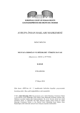 27 Mayıs 2014 tarihli Mustafa Erdoğan ve Digerleri v. Türkiye