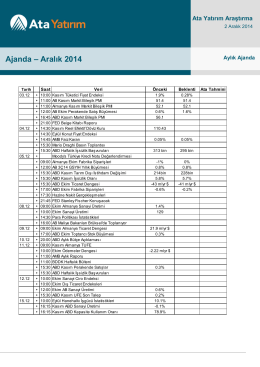 Ajanda – Aralık 2014